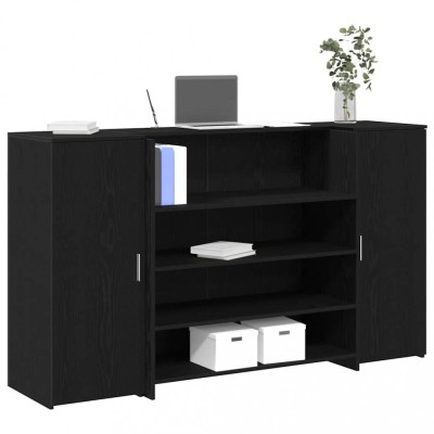 vidaXL Birou de recepție Stejar negru 180x50x103,5 cm Lemn prelucrat 3324170 foto