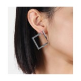 Cumpara ieftin Cercei Patrati din Metal Argintii