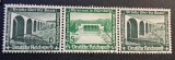 Germania (Deutsches Reich 1936) Strip Orizontal "Reichsautobahnen / Autostrăzi și Viaducte WHW" (4+3Pf &amp; 3+2Pf, Ștampilate / Used) CLK1