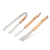 Set Ustensile Gratar Family Pound, 3 Piese, Lemn/Inox, Cleste, Paleta, Furculita, 340mm