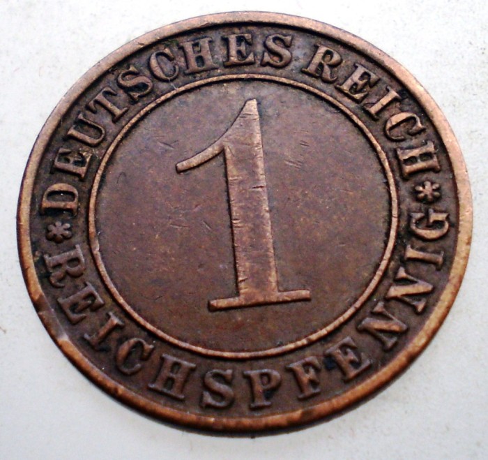 B.328 GERMANIA WEIMAR 1 REICHSPFENNIG 1936 J