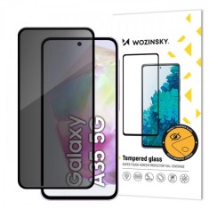 Folie de protectie Ecran Privacy WZK AntiSpy pentru Samsung Galaxy A35 5G A356, Sticla Securizata, Full Glue foto