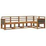 vidaXL Set de canapele de exterior 5 pcs natural Lemn Solid de Acacia 3385205