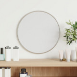 Oglinda de perete rotunda, argintiu, &Oslash; 30 cm GartenMobel Dekor, vidaXL