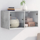 Cumpara ieftin Dulap de perete cu uși din sticlă, gri beton, 68,5x37x35 cm