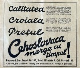 1931 Reclamă rom&acirc;nească Confectii CEHOSLOVACA Bucuresti interbelic Str Berzei 94-100 / Bd Elisabeta 9 / Calea Grivitei 159 istoria modei industrie