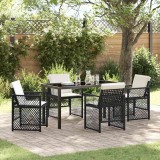 vidaXL Set de masă pentru grădină 5 pcs Negru poliratan 3380618