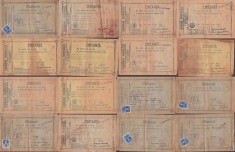 A3188N Asigurarea Rom&acirc;nească, Societate Anonimă Rom&acirc;nă de asigurare generală și asigurare țărănească, lot de 16 chitanțe, anii 1930