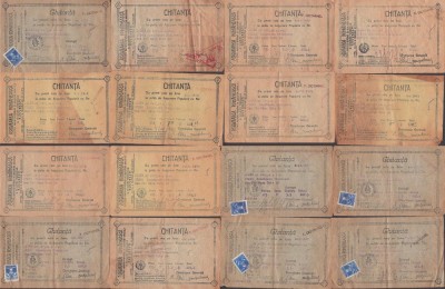 A3188N Asigurarea Rom&amp;acirc;nească, Societate Anonimă Rom&amp;acirc;nă de asigurare generală și asigurare țărănească, lot de 16 chitanțe, anii 1930 foto