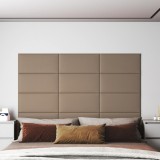 VidaXL Panouri de perete 12 buc. cappuccino 60x30 cm piele eco 2,16 m&sup2;