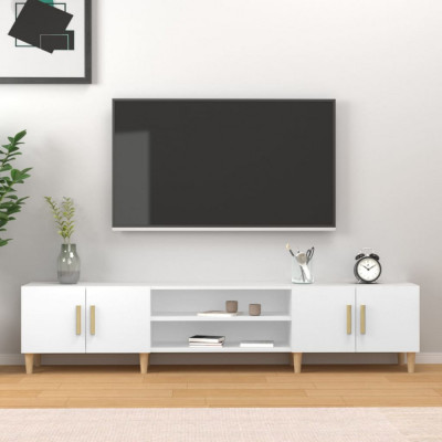 Gossi comoda tv, alb, 180x31,5x40 cm, lemn prelucrat foto
