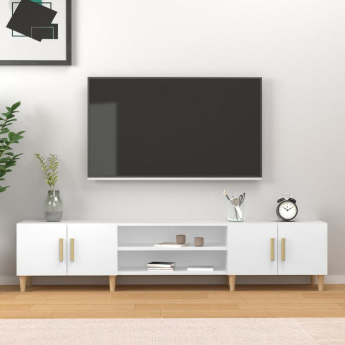 Gossi comoda tv, alb, 180x31,5x40 cm, lemn prelucrat