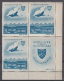 ROMANIA 1945 LP 176 LP 176 a ORGANIZATIA SPORTURILOR POPULARE O.S.P. POSTA AERIANA POSTA AERIANA CU VINIETA BLOC STARE MNH