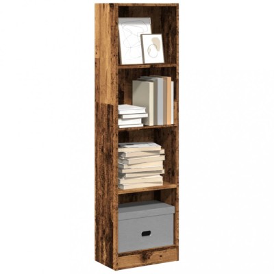 Bibliotecă, lemn vechi, 40x24x143 cm, lemn prelucrat foto