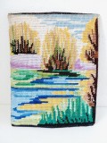 Goblen lipit pe carton, peisaj, 25x19cm, decor