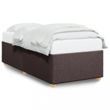VidaXL Cadru de pat fără saltea, maro &icirc;nchis, 90x190 cm, textil