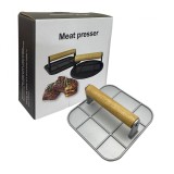 Presă de carne din aliaj de aluminiu, presă manuală pentru carne, Patrata, Gri, Flippy