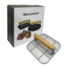 Presă de carne din aliaj de aluminiu, presă manuală pentru carne, Patrata, Gri foto