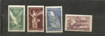 (No 1)timbre-Romania 1947 --L.P.208-PACEA foto
