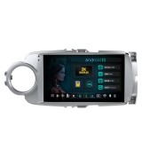 Navigatie 2K Toyota Yaris (2010-2018) rama argintie 4GB RAM Android Octacore Slot Sim 4G DSP GPS Wi-FI Carplay Android Auto USB Bluetooth Waze Touchsc