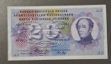 Bancnota Elvetia 20 franci 1969, 20 franken 1969 stare XF+