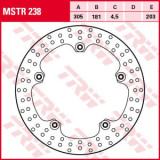 Disc fr&acirc;nă fix față, 305/181x4,5mm 5x203mm, diametru gaură de centrare 8,4mm, spacing 0 (contains rivets), Trw