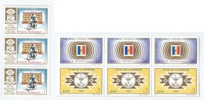 |Romania, LP 1082a/1983, Ziua marcii postale romanesti, cu vinieta, straif 3, MNH foto