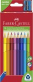 Creioane colorate jumbo 10 culori + ascutit Faber-Castell