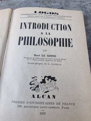 INTRODUCTION A LA PHILOSOPHIE - RENE LE SENNE (CARTE IN LIMBA FRANCEZA) foto