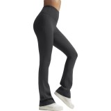 Leggings femei Yvette cu flared, căptușite cu fleece, cu talie &icirc;naltă, pantaloni de yoga pentru uz zilnic