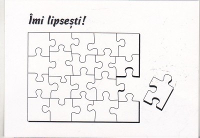 bnk cp Felicitare - Imi lipsesti ! - puzzle foto