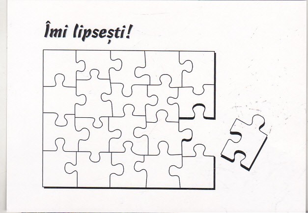 bnk cp Felicitare - Imi lipsesti ! - puzzle
