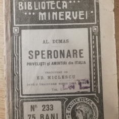 myh 621 - Biblioteca Minervei - 233 - Speronare - Vol I - Al Dumas - 1918