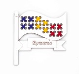 Set Cusut Steagul Romaniei Lemn, DIY Copii Adulti, Activitate Creativa, Educativa, Motricitate, Artizanat, Sablon Laser Precis