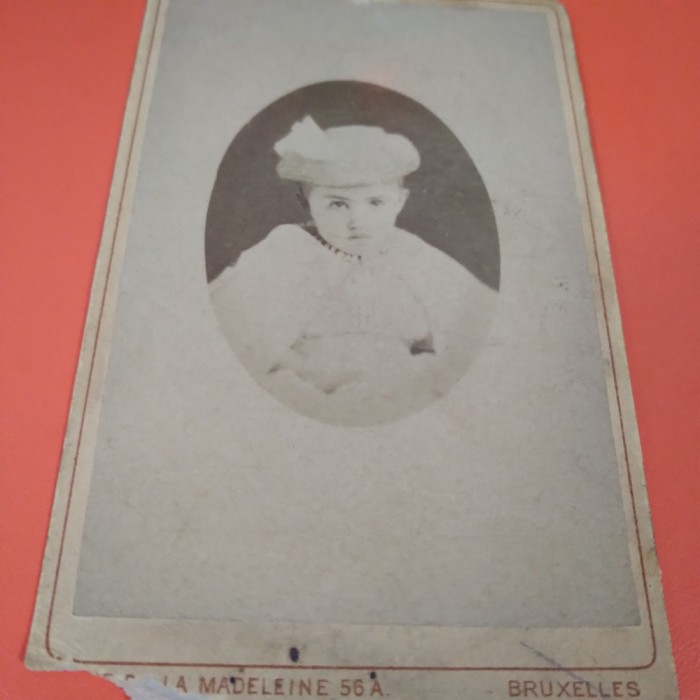 FOTO PORTRET COPIL ANII 1900 VECHI PE CARTON GROS 10 7 CM DE COLECTIE RARA!