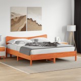 VidaXL Cadru de pat fără saltea, maro ceruit 200x200 cm lemn masiv pin