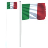 Cumpara ieftin Steag Italia si stalp din aluminiu, 6,08 m