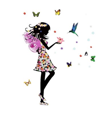 Sticker decorativ, Printesa, Fluturi, 110 cm, 730STK foto