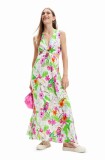 Desigual rochie culoarea alb, maxi, evazată