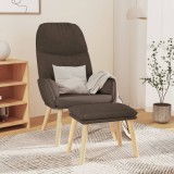 VidaXL Scaun de relaxare cu taburet, gri taupe, textil