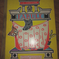 Carte pentru copii - Fabule La Fontaine - de Tudor Arghezi - 1963