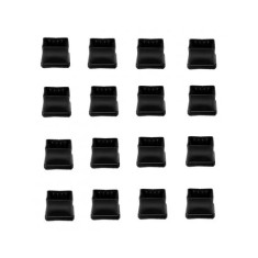 Set 16 protectii pentru picioarele scaunuluir Vabneer, 30, 35 mm, patrat, silicon, pasla, negru