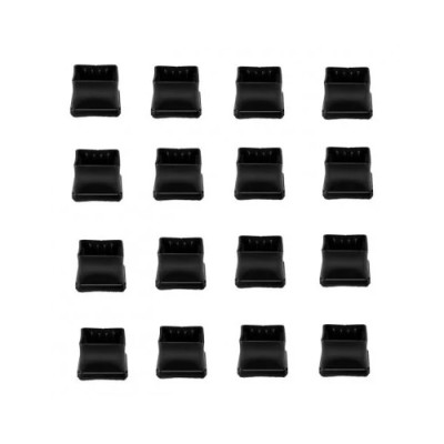 Set 16 protectii pentru picioarele scaunuluir Vabneer, 30, 35 mm, patrat, silicon, pasla, negru foto