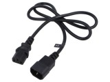Cablu IEC C13 mamă la IEC C14 tată 1m negru 10A POS