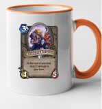 Cana maner portocaliu personalizata HearthStone - Bloodied Knight, INOVATIX&reg;. 330ml, Oem