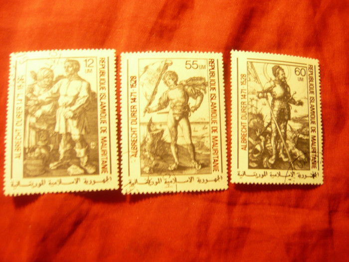 Serie mica Mauritania 1979 - 450 Ani A.Durer - Pictura, 3 valori stamp. (din 4v)