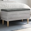 Banca Depozitare vidaXL Gri Sonoma 82x42x46cm Lemn Prelucrat cu Perna Inclusa - Banca Hol/Living Multifunctionala