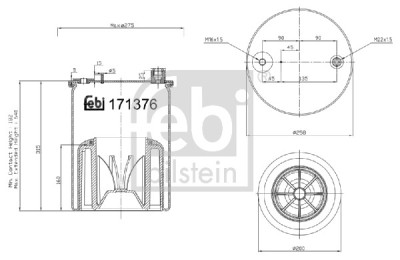 FEBI BILSTEIN 171376 Burduf, suspensie pneumatica foto