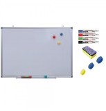 Pachet Tabla alba magnetica, 120x220 cm Premium + accesorii: markere, burete, magneti (7 ani Garantie)