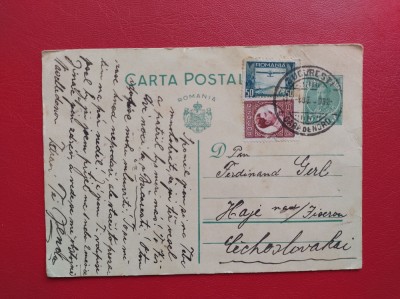 CARTE POSTALA UPU 1934 - CIRCULATA BUCURESTI - HAJE CEHOSLOVACIA 1932 foto